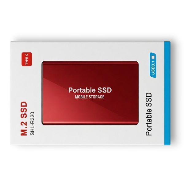 Портативный внешний SSD диск 4TB USB Type-C USB 3.1 металлический красный Portable SSD S102 фото
